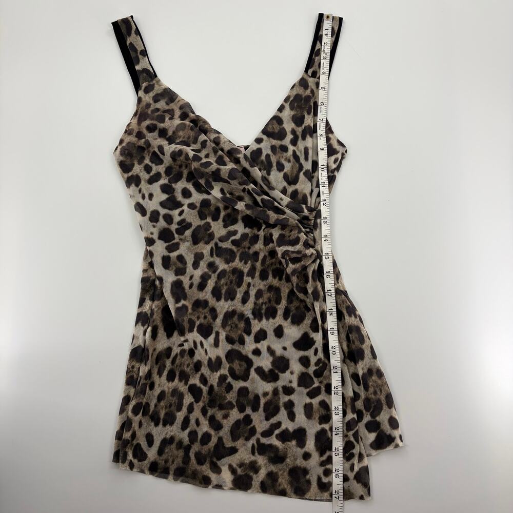 Sweet Pea by Stacy Frati Y2K Leopard Print Mesh Faux Wrap Tank Top - Picture 8 of 8